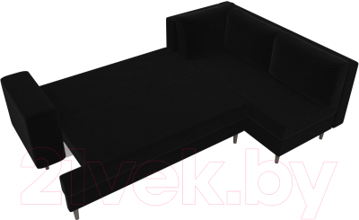Диван угловой Лига Диванов Сильвана 198 правый (велюр MR черный)