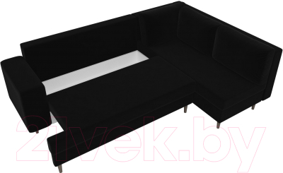 Диван угловой Лига Диванов Сильвана 198 правый (велюр MR черный)