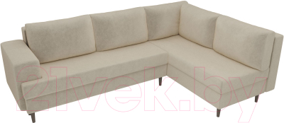 Диван угловой Лига Диванов Сильвана 198 правый (микровельвет бежевый)