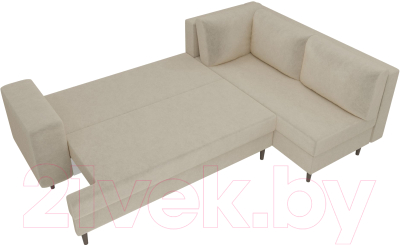 Диван угловой Лига Диванов Сильвана 198 правый (микровельвет бежевый)