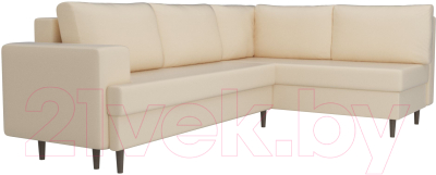 Диван угловой Лига Диванов Сильвана 198 правый (экокожа бежевый)