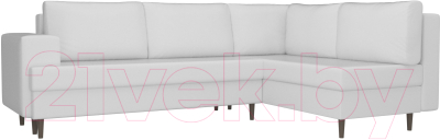 Диван угловой Лига Диванов Сильвана 198 правый (экокожа белый) - фото