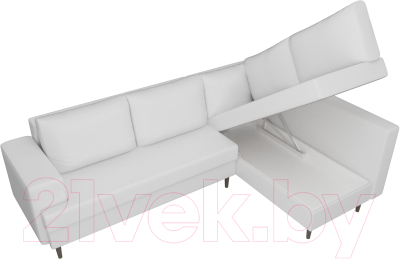 Диван угловой Лига Диванов Сильвана 198 правый (экокожа белый)