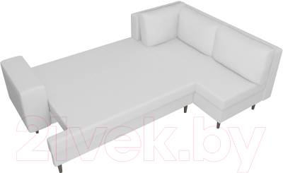Диван угловой Лига Диванов Сильвана 198 правый (экокожа белый)