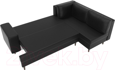 Диван угловой Лига Диванов Сильвана 198 правый (экокожа черный)