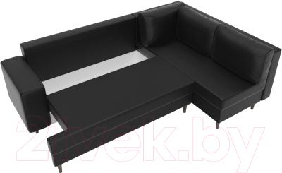 Диван угловой Лига Диванов Сильвана 198 правый (экокожа черный)