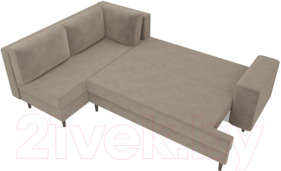 Диван угловой Лига Диванов Сильвана 198 левый (велюр MR бежевый)