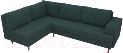 Диван угловой Лига Диванов Сильвана 198 левый (велюр MR бирюзовый)