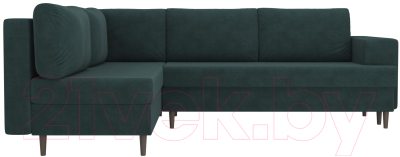 Диван угловой Лига Диванов Сильвана 198 левый (велюр MR бирюзовый)