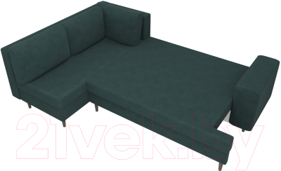 Диван угловой Лига Диванов Сильвана 198 левый (велюр MR бирюзовый)