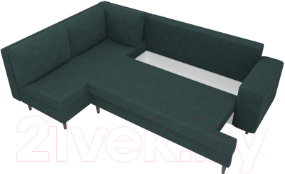 Диван угловой Лига Диванов Сильвана 198 левый (велюр MR бирюзовый)