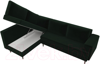 Диван угловой Лига Диванов Сильвана 198 левый (велюр MR зеленый)