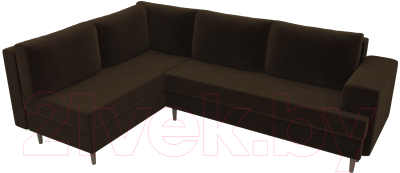 Диван угловой Лига Диванов Сильвана 198 левый (велюр MR коричневый)