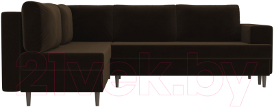Диван угловой Лига Диванов Сильвана 198 левый (велюр MR коричневый)