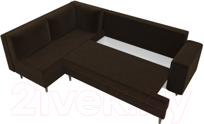 Диван угловой Лига Диванов Сильвана 198 левый (велюр MR коричневый)