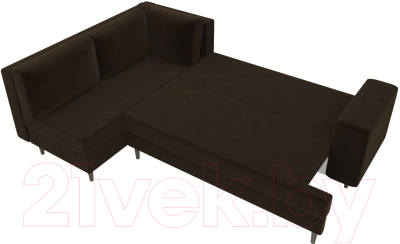 Диван угловой Лига Диванов Сильвана 198 левый (велюр MR коричневый)