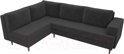 Диван угловой Лига Диванов Сильвана 198 левый (велюр MR серый)