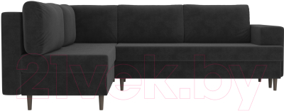 Диван угловой Лига Диванов Сильвана 198 левый (велюр MR серый)