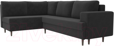 Диван угловой Лига Диванов Сильвана 198 левый (велюр MR серый)