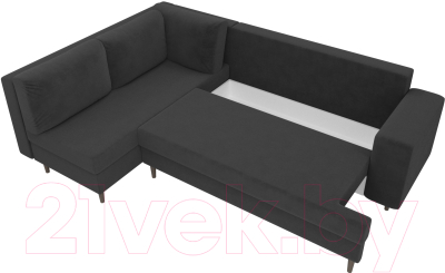 Диван угловой Лига Диванов Сильвана 198 левый (велюр MR серый)
