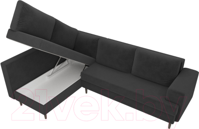 Диван угловой Лига Диванов Сильвана 198 левый (велюр MR серый)
