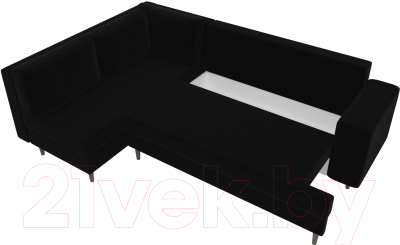 Диван угловой Лига Диванов Сильвана 198 левый (велюр MR черный)