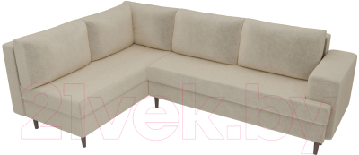 Диван угловой Лига Диванов Сильвана 198 левый (микровельвет бежевый)