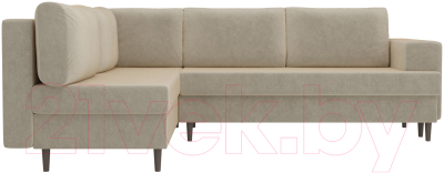 Диван угловой Лига Диванов Сильвана 198 левый (микровельвет бежевый)
