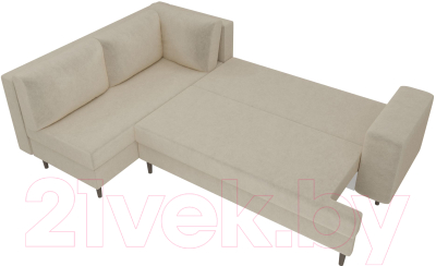 Диван угловой Лига Диванов Сильвана 198 левый (микровельвет бежевый)
