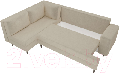 Диван угловой Лига Диванов Сильвана 198 левый (микровельвет бежевый)
