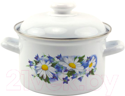 Кастрюля Лысьвенские эмали Ромашковое поле С-1610 АП2/4 - фото