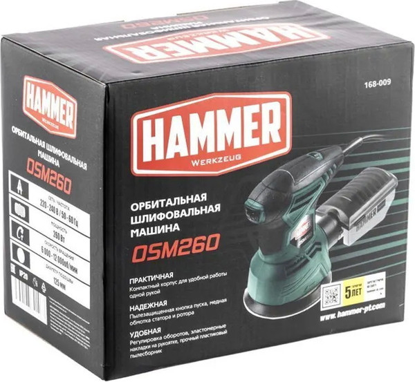 Эксцентриковая шлифовальная машина Hammer Flex OSM260