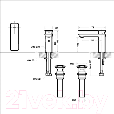 Смеситель Bravat Phillis F156101C-ENG