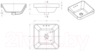 Умывальник Bravat C22327W-ENG