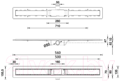 Трап для душа Styron Medium STY-M-50