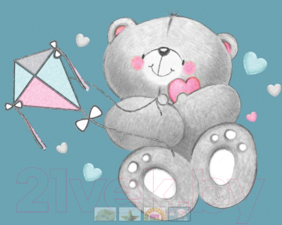 Детская накладка на унитаз Maltex Мишка / 4088 (темно-розовый/белый)