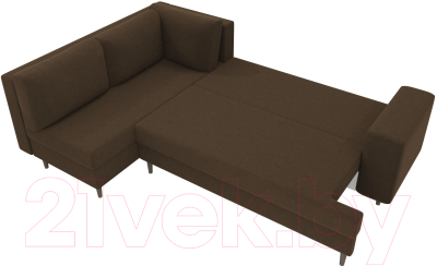 Диван угловой Лига Диванов Сильвана 198 левый (микровельвет коричневый)