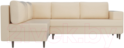 Диван угловой Лига Диванов Сильвана 198 левый (экокожа бежевый)