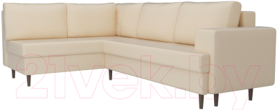 Диван угловой Лига Диванов Сильвана 198 левый (экокожа бежевый)