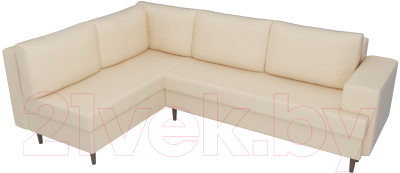 Диван угловой Лига Диванов Сильвана 198 левый (экокожа бежевый)