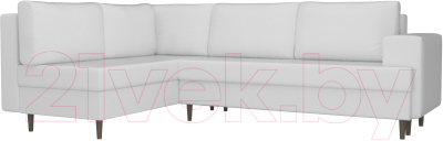 Диван угловой Лига Диванов Сильвана 198 левый (экокожа белый) - фото
