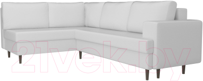 Диван угловой Лига Диванов Сильвана 198 левый (экокожа белый)