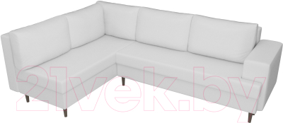 Диван угловой Лига Диванов Сильвана 198 левый (экокожа белый)