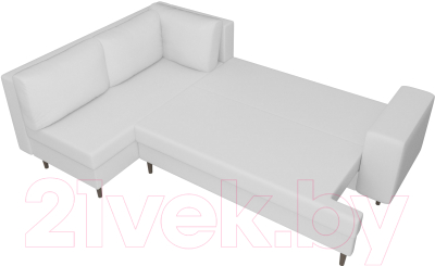Диван угловой Лига Диванов Сильвана 198 левый (экокожа белый)