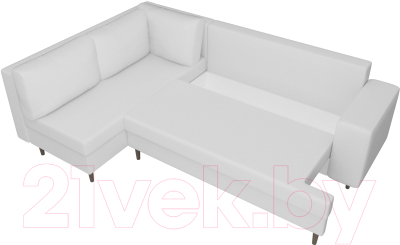Диван угловой Лига Диванов Сильвана 198 левый (экокожа белый)