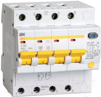 Дифференциальный автомат IEK MAD10-4-050-C-030 - фото