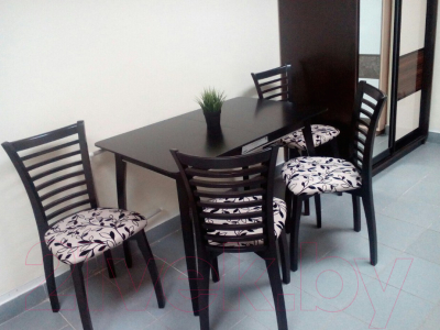 Обеденный стол ТехКомПро Арека ПР ножка 6 80x120-160x76 (дуб/тон венге)