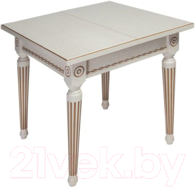 Обеденный стол ТехКомПро Лекс 5 ножка круглая (бук/тон 1/золотая патина) - фото