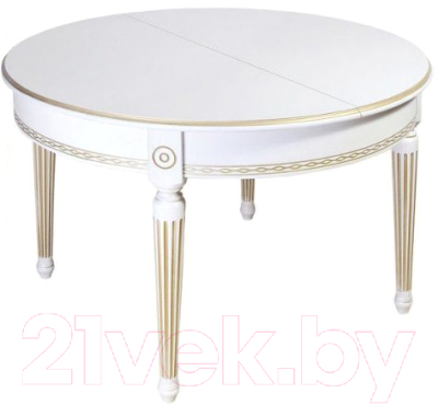 Обеденный стол ТехКомПро Лекс 6 ножка круглая (бук/тон 1/золотая патина) - фото