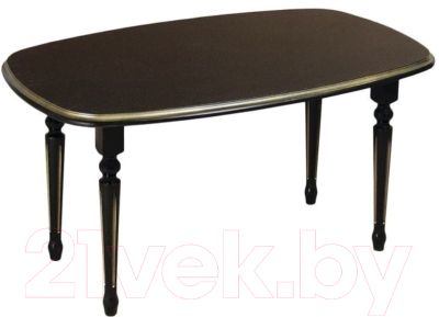 Журнальный столик ТехКомПро Пион О (дуб/тон черный с золотом) - фото